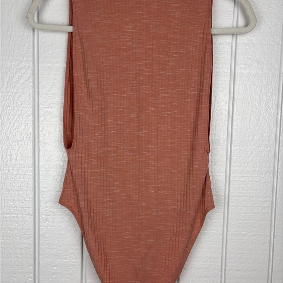Free People Intimacy Women’s XS Ribbed Peach Bodysuit Lightweight - Picture 7 of 7